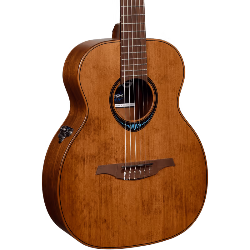 LAG GLHTNBW1TE-BRW Guitarra Acústica Travel Nylon A/E Blue Wave 1 - Marr GLHTNBW1TE-BRW