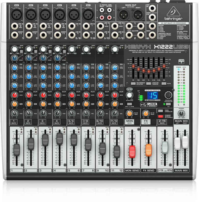 BEHRINGER X1222 USB Mezclador USB de 12 Canales X-1222 USB Xenyx mezclador