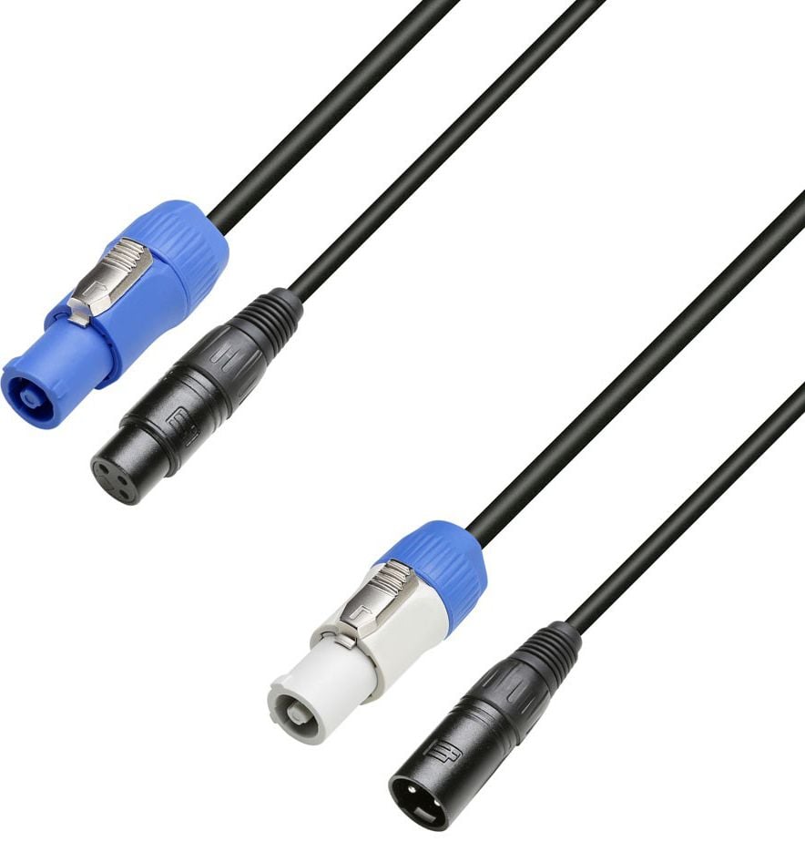 Adam Hall Cables 8101 PSDT 0150 Cable combinado Power In/XLR hembra a Power Out/XLR macho 1.5 metros 8101PSDT0150