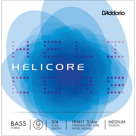 D´addario HH611 Cuerda Suelta Contrabajo Helicore Hybrid Sol (G) 3/4 Tensión Media HH611-3/4M Helicore Bass G Med