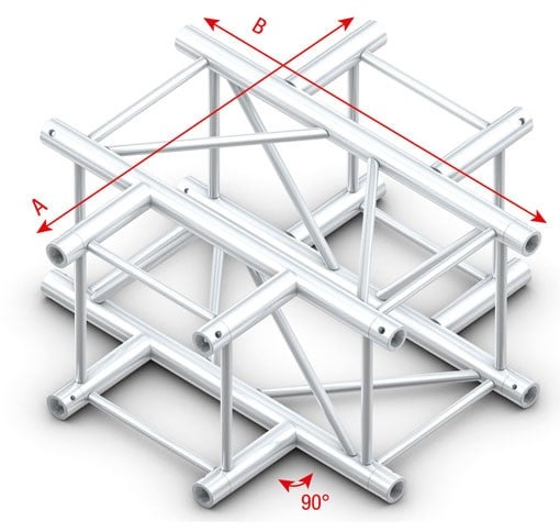Showtec FQ40016HD Cross 4-way Heavy Duty Pro-40 Square F Truss FQ40016HD