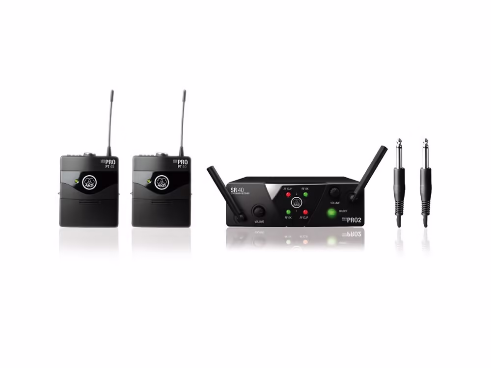 Akg Sistema inalámbrico UHF Instrumental Band US45A/C con 2 petacas y rec WMS40M2INSTBDUS45AC