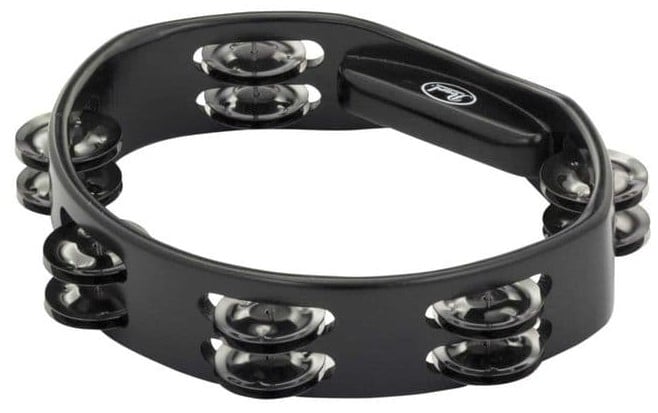 Pearl PTM-09BK Pandereta Rock Primero Rock Hand Held Tambourine Oval W/Milen.Chr