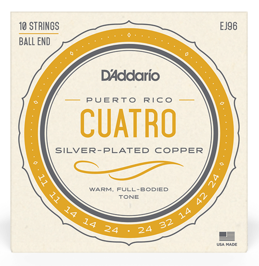 D Addario EJ96 Juego de Cuerdas para Cuatro Puertorriqueño de 10 cuerdas EJ96