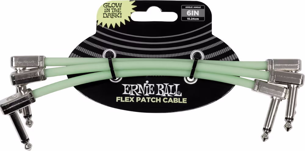 ERNIE BALL Cable Eb Interlink Flex Jack-Jack Aa 15 Cm - Phosphorescent (Pack De EEB6475
