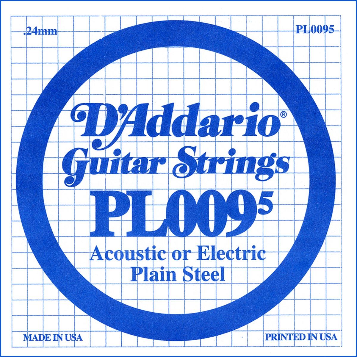 D´addario PL0095 Cuerda Suelta para Guitarra Eléctrica y Acústica PL0095