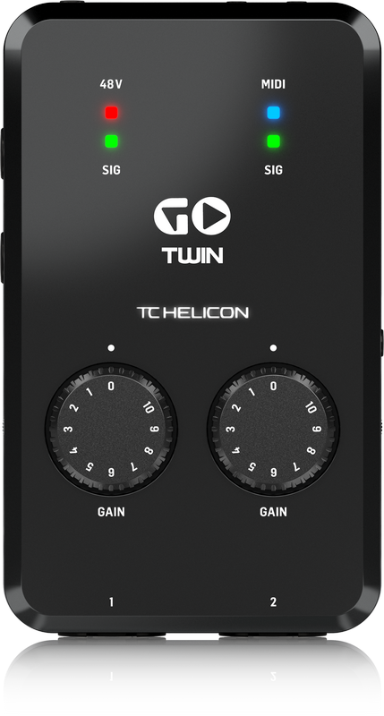 TC helicon GO TWIN Interfaz de Audio Midi de 2 Canales para Dispositivos Móviles TC helicon GO TWIN