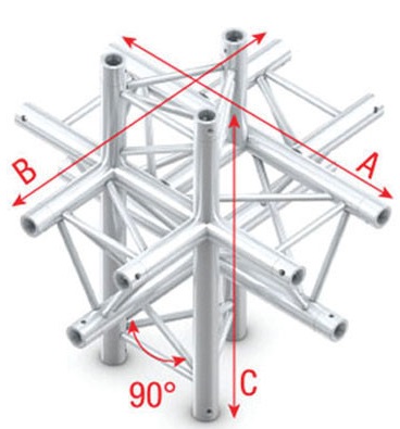 Showtec FT30061 Cross up/down 6-way - 50cm Pro-30 Triangle F Truss FT30061