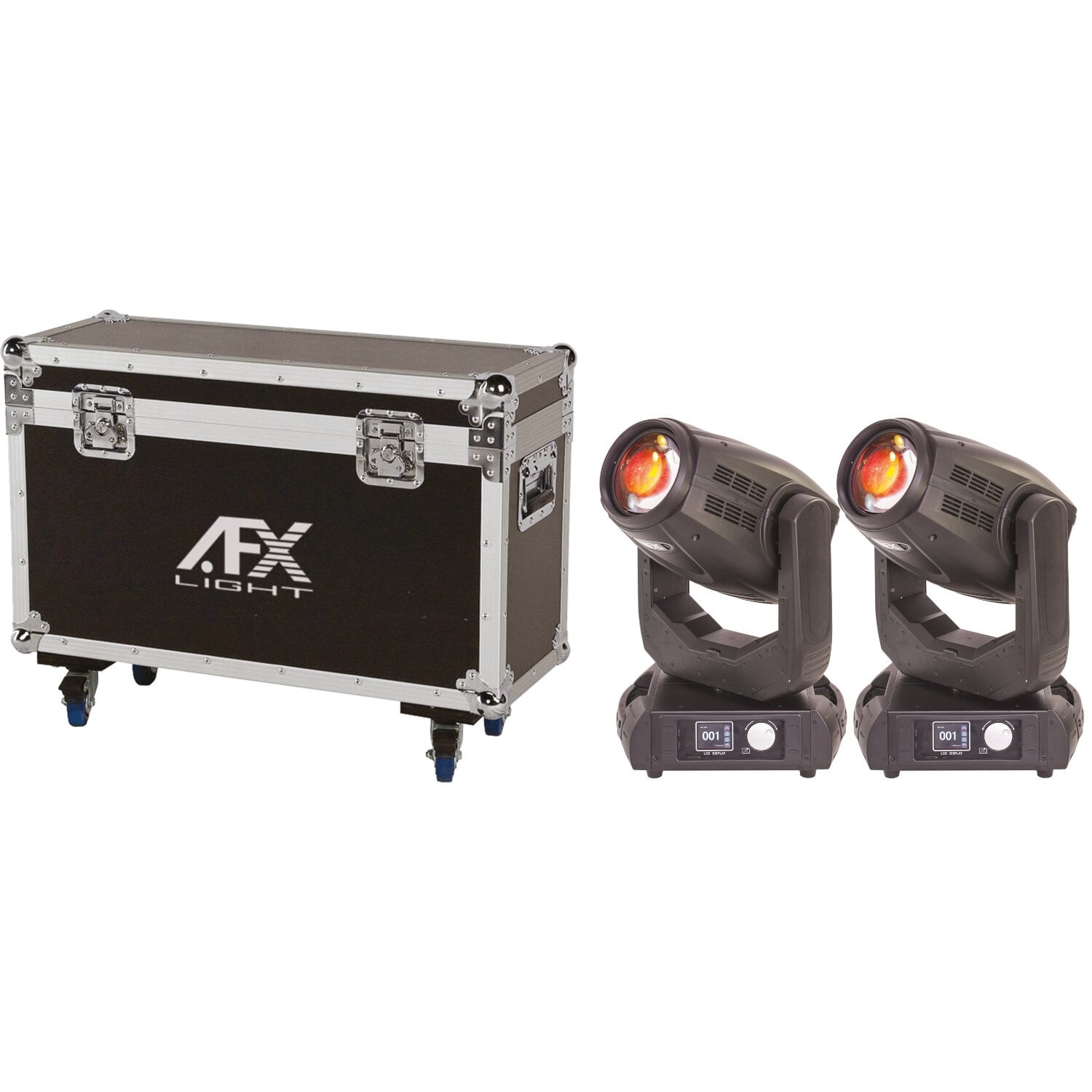 AFX HOTBEAM-10R-PACK Set Cabezas Móviles + Flightcase 280W 3-IN-1 (BEAM-WASH-SPOT) MOVING HEAD x2 PCS IN