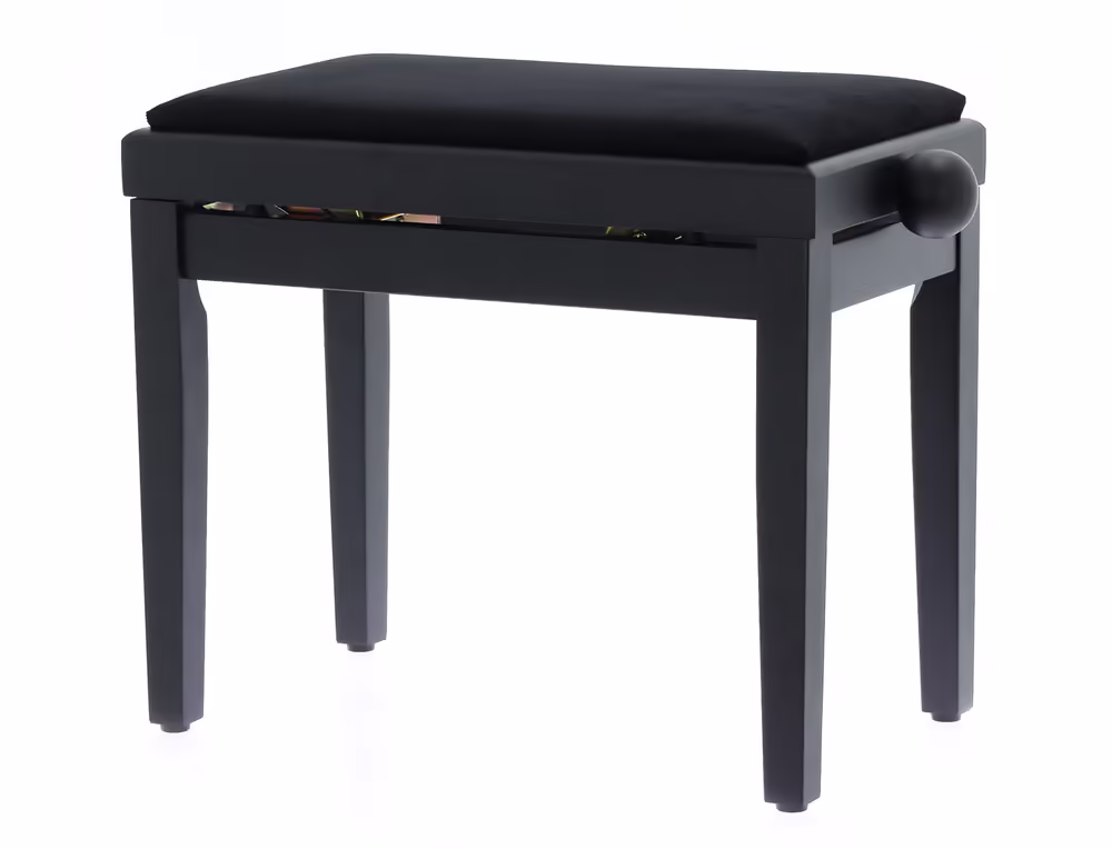 QUIK LOK Banqueta Piano Terciopelo - Negro Mate TQMPB010BKS