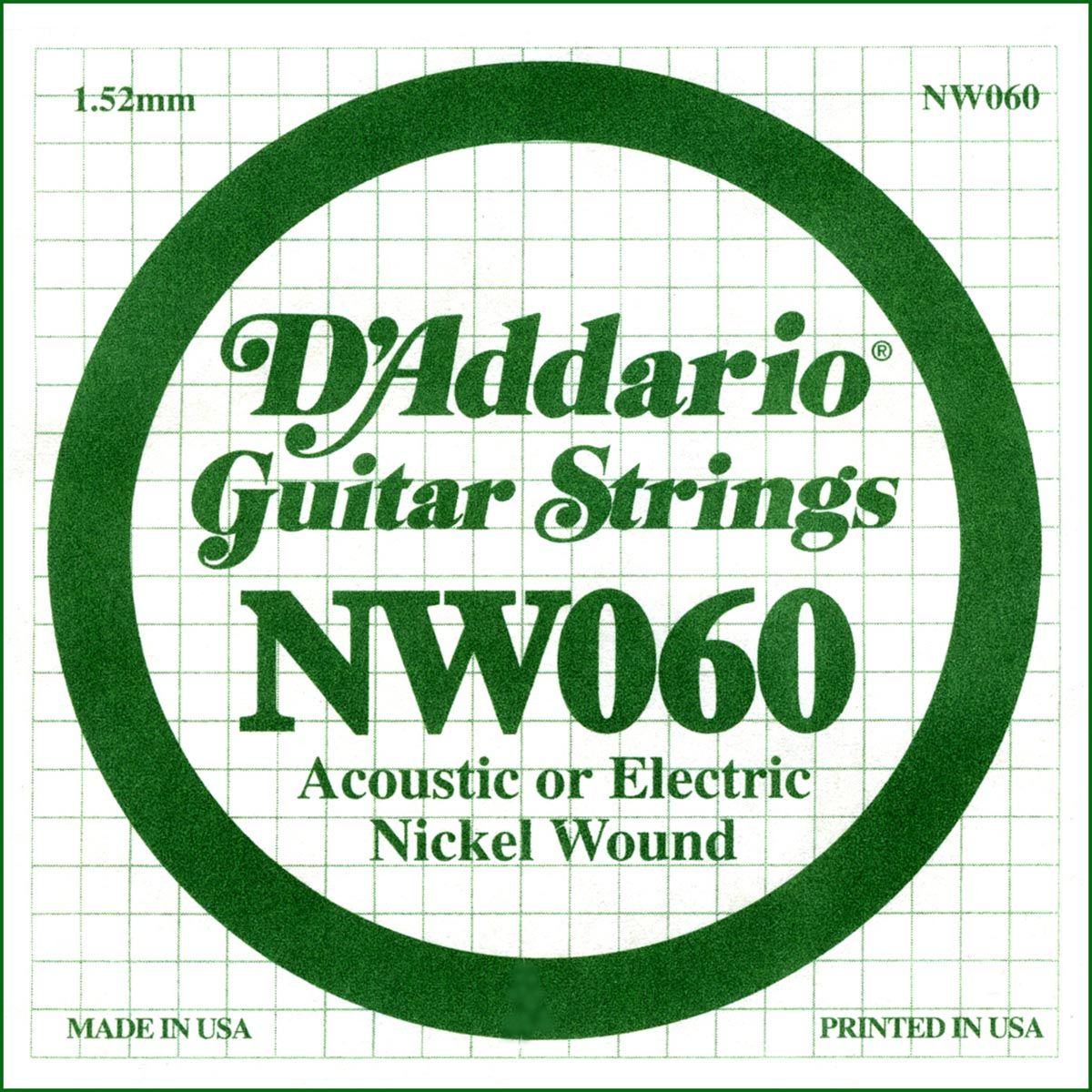 D´addario NW060 Cuerda Suelta para Guitarra Eléctrica NW060