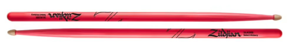 ZILDJIAN 5ACWDGP Baquetas 5A Hickory neon rosa 5ACWDGY Baquetas 5A Hickory neon rosa
