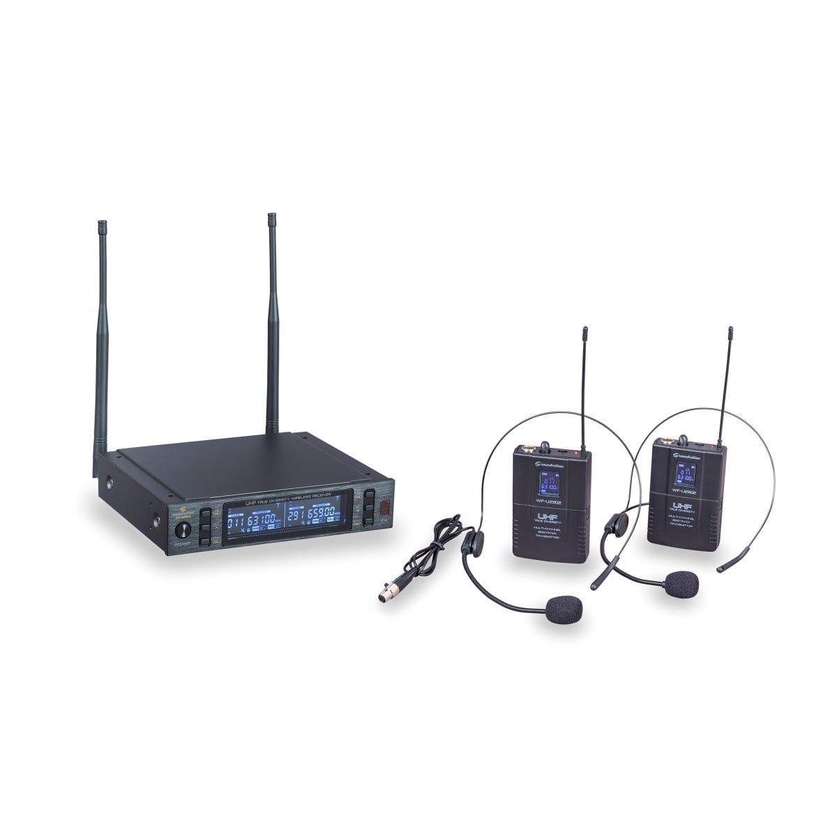 Soundsation Sistema de micrófono inalámbrico dual WF-U2302PP True Diversity con 2 WF-U2302PP
