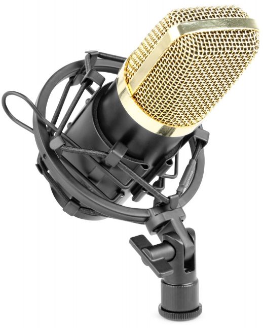 Vonyx CM-400 Microfono de estudio de condensador negro/oro 173404 CM-400