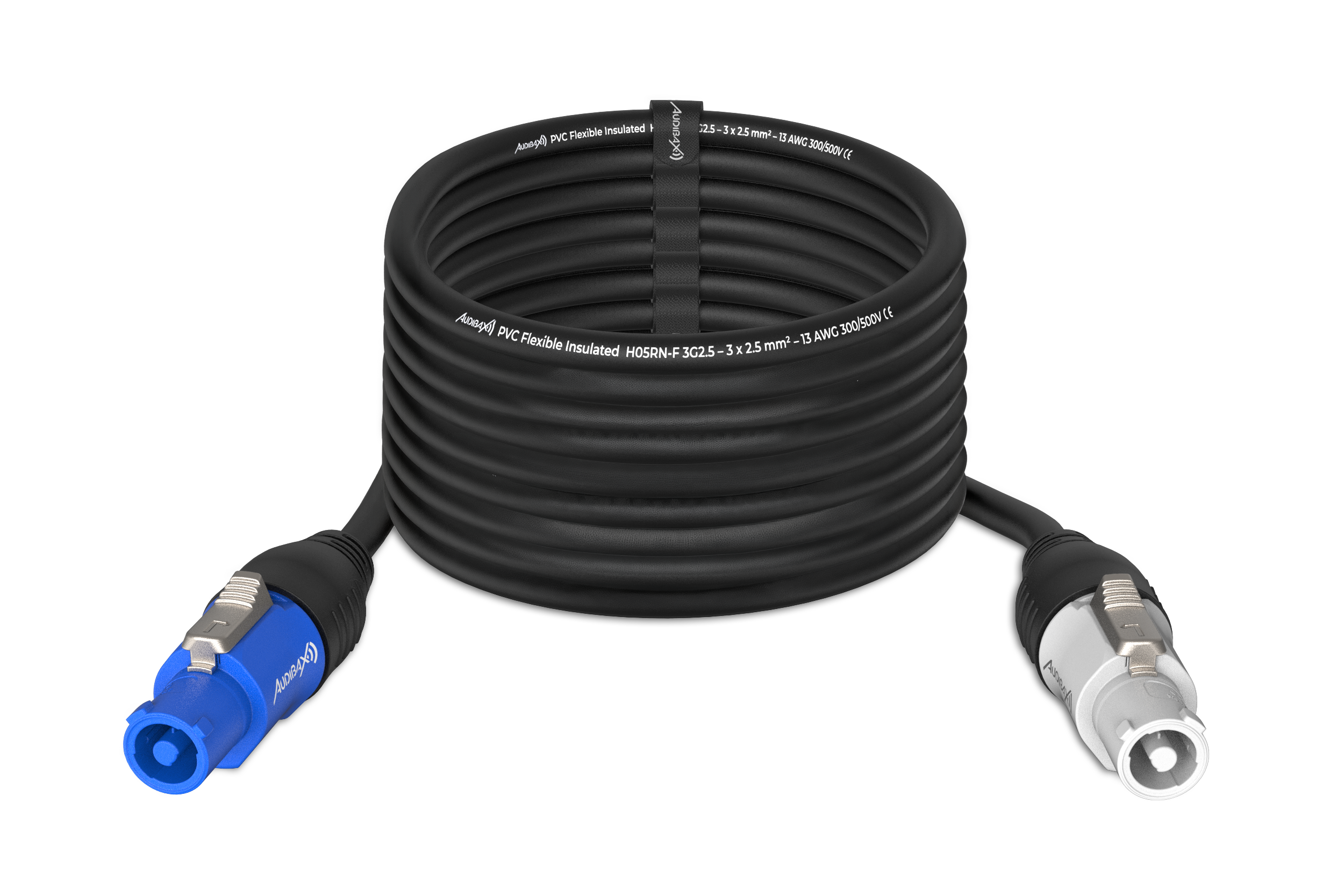 Audibax PWC1000-25 Extensión Cable input PowerCON Azul a output PowerCON Gris 10 m PWC1000-25