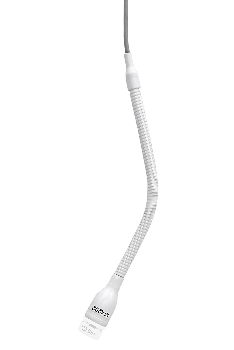 SHURE MX202WP-A/C Micrófono mini-condens Cardioide con Previo para montaje. Blanco MX202WP-A/C