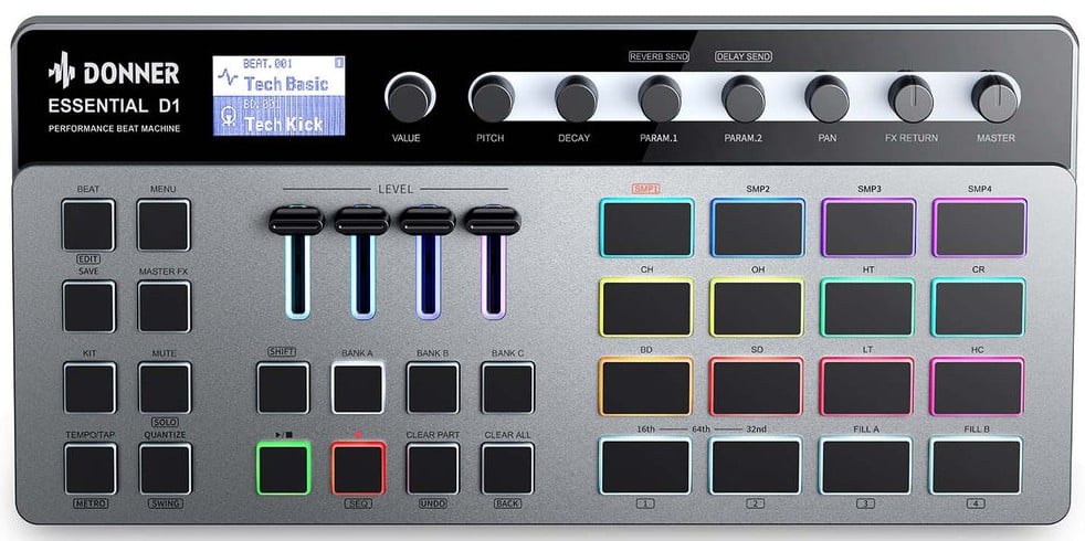 Donner Essential D1 Beat Machine Caja de Ritmos Essential D1 Beat Machine
