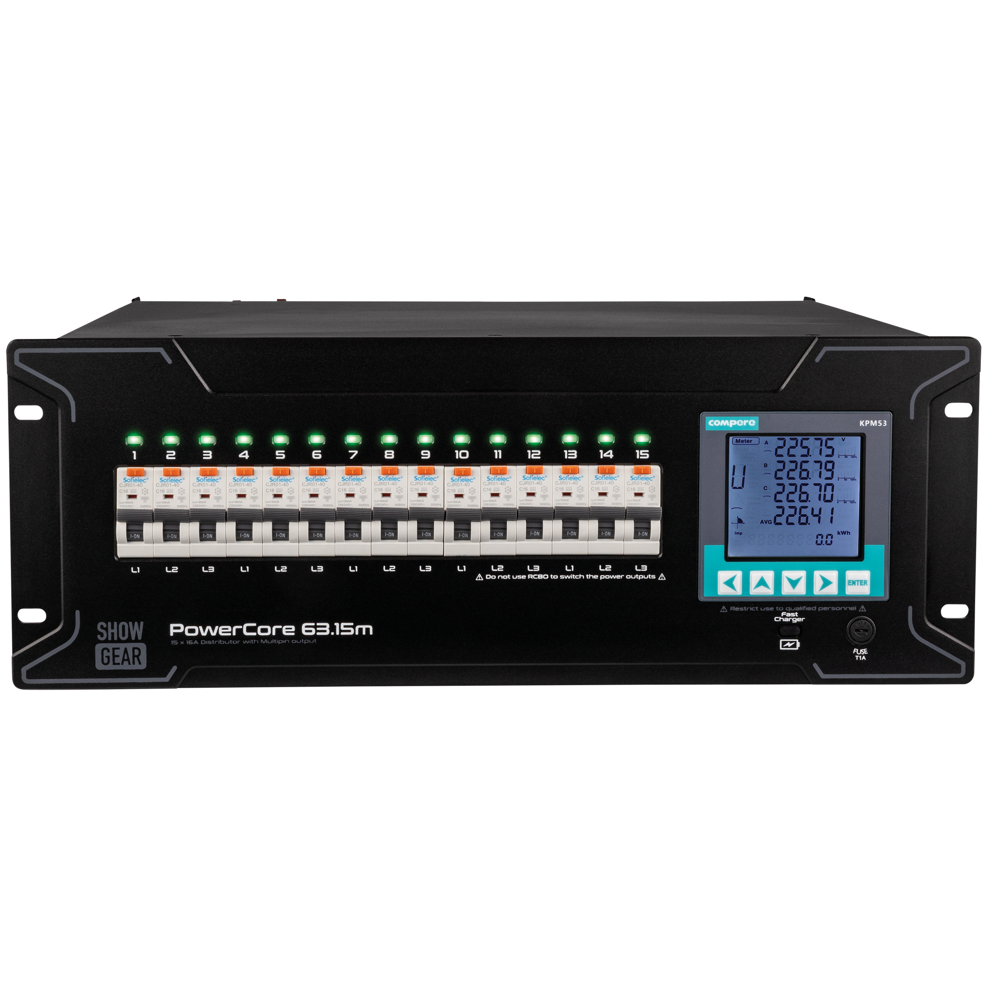 Showgear PowerCore 63.15m 9x Schuko + 2x Multipin H16 E623021