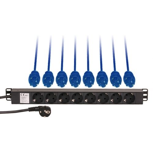 ADAM HALL 87471 Regleta rack 19” de 8 enchufes shuko con interruptor regleta rack de 8 enchufes 87471
