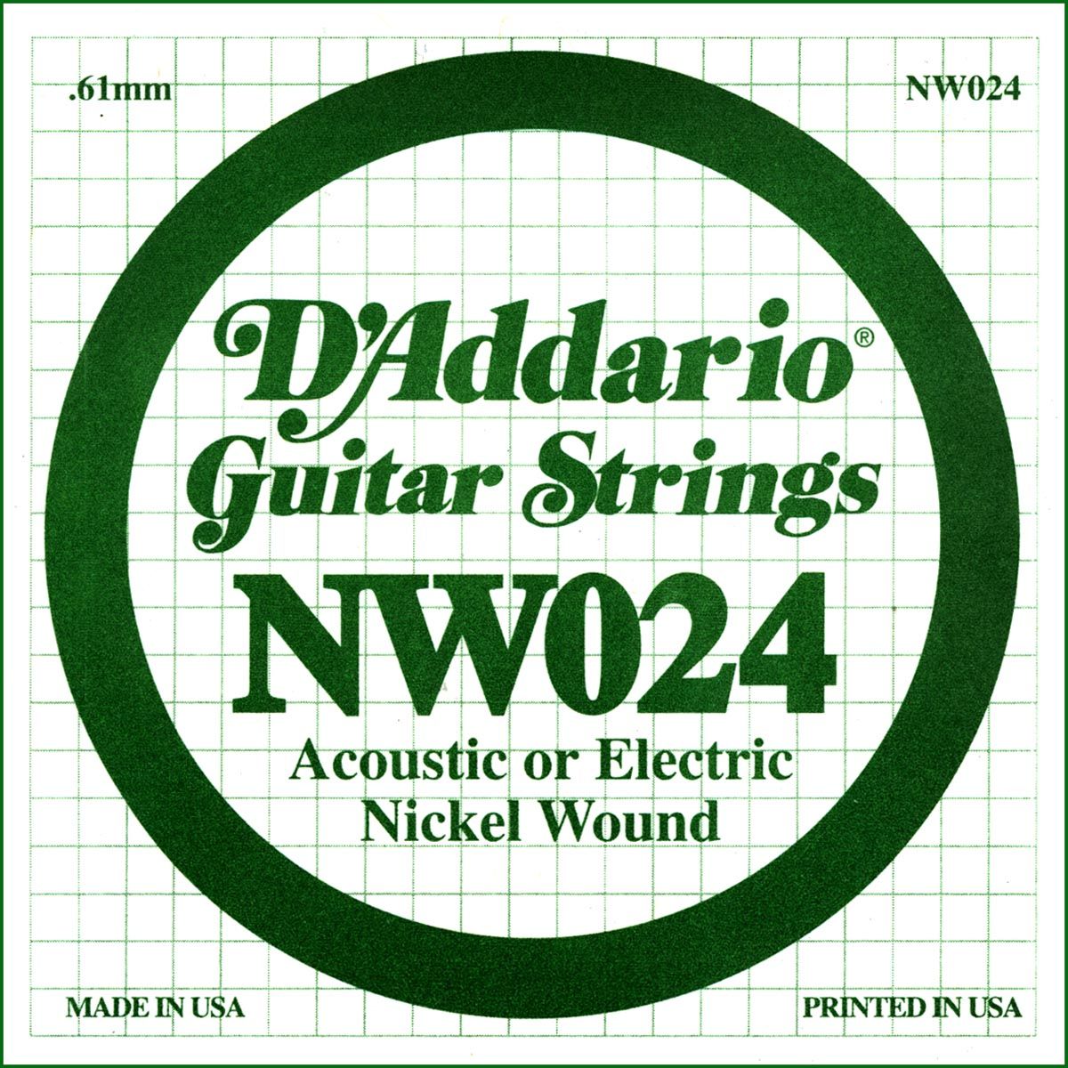D´addario NW024 Cuerda Suelta para Guitarra Eléctrica NW024