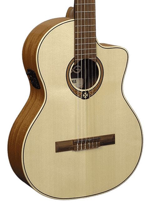 LAG OC88CE Guitarra Clásica Electrificada con Cutaway Serie Occitania OC88CE