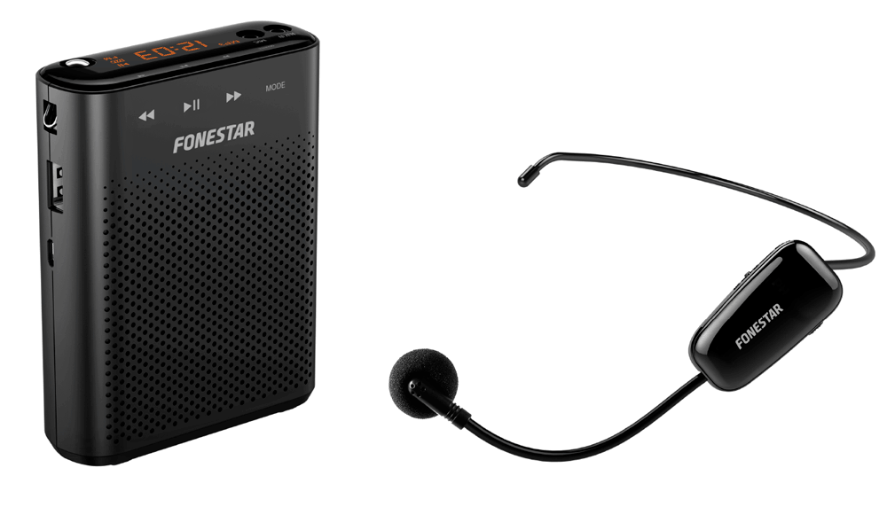 Fonestar ALTA-VOZ-W30 Amplificador Bateria Portatil con microfono inalambrico USB SD MP3. Megafono para Profesores ALTA-VOZ-W30