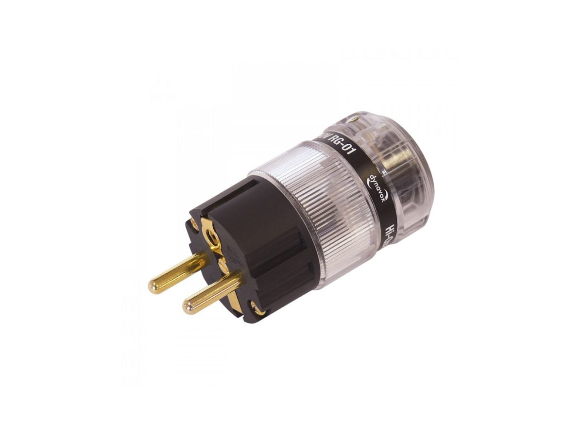 Dynavox Shuko Dorado Enchufe de Seguridad y Baja Resistencia de Alta Fidelidad Shuko Dorado