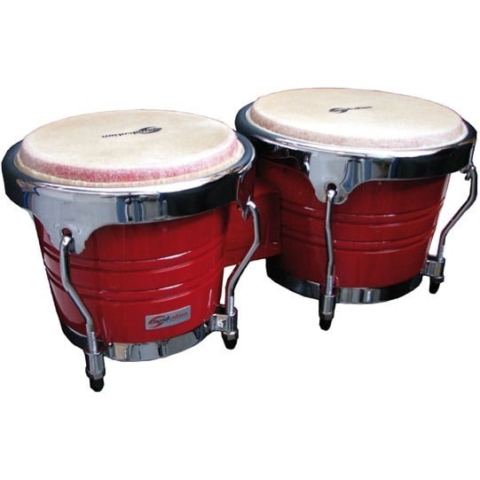 Soundsation Bongos SB02-RD de 7\" y 8\" con herrajes de fundición a presión. SB02-RD
