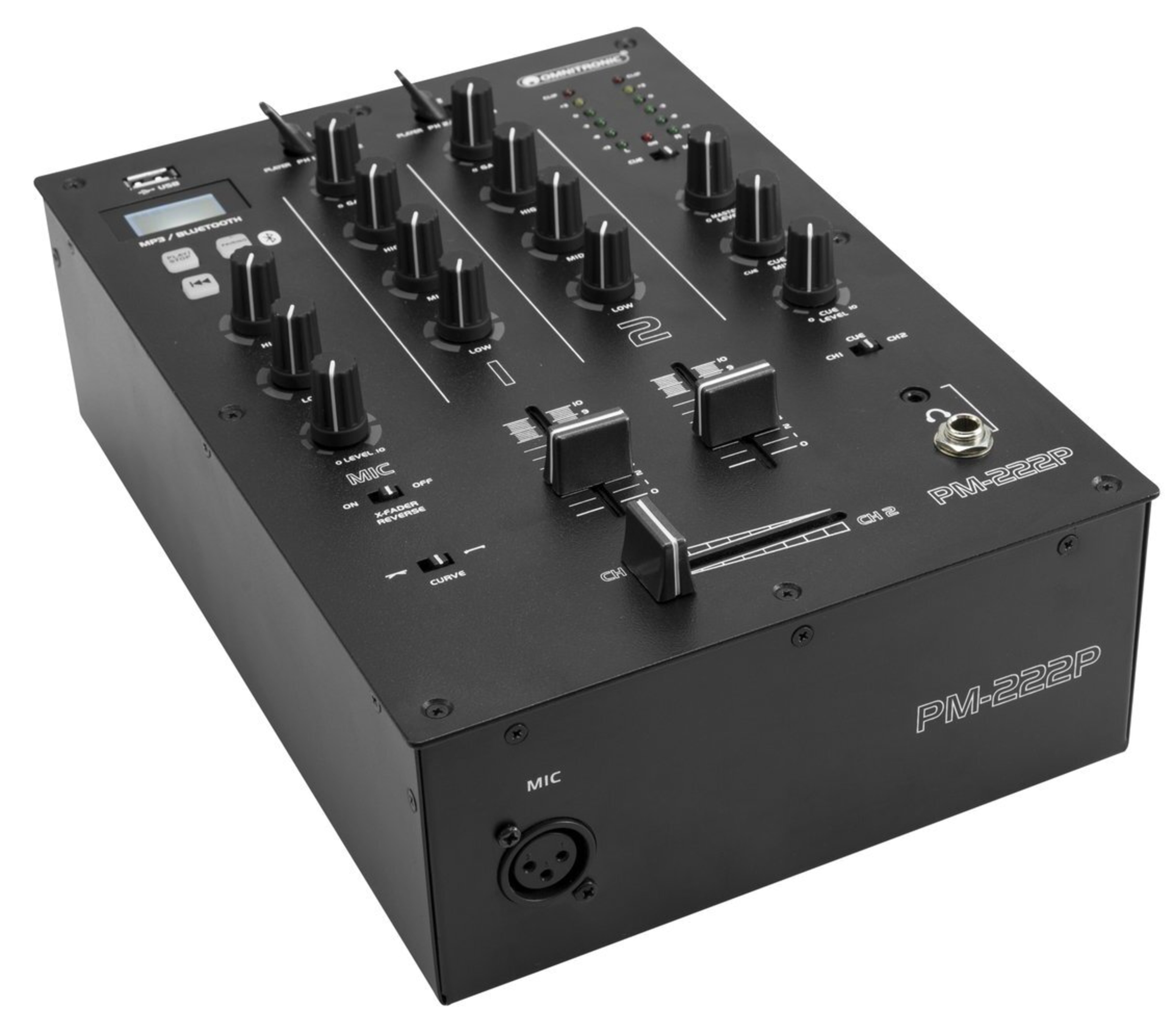 Omnitronic PM-222P Mezclador de DJ de 2 Canales con Reproductor PM-222P Mezclador de DJ de 2 Canales