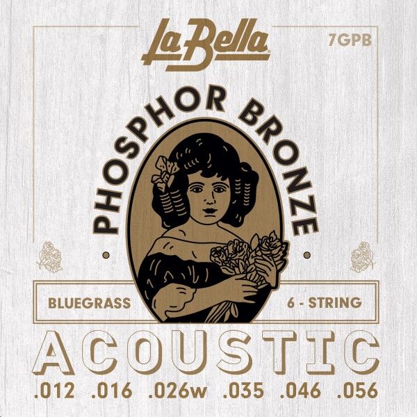 La Bella 7GPB Juego De Cuerdas Para Guitarra Acústica Bluegrass 12-56 7GPB