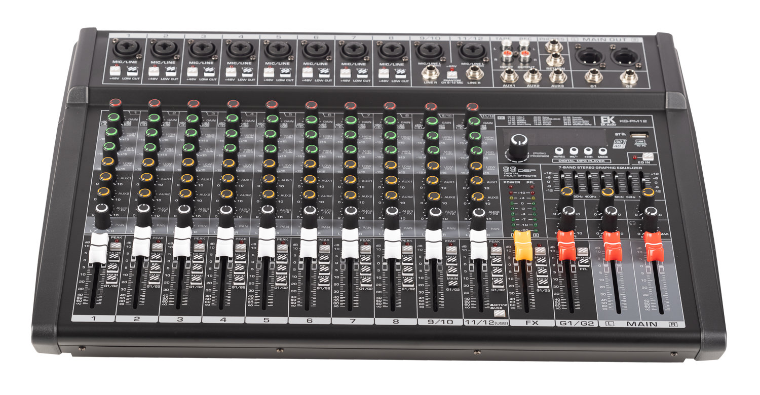 EK Audio Mesa De 12 Canales Con Efectos KGPM12