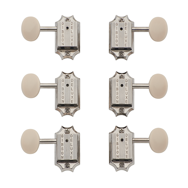 Gibson PMMH-060 Deluxe White Button Set de Clavijeros Vintage Nickel PMMH-060