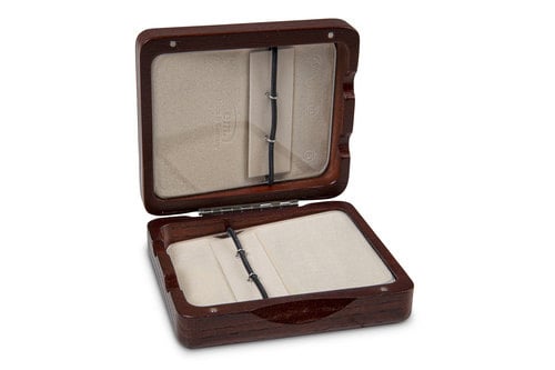 GEWA Estuche para cañas Clarinete 6 cañas Lacado marrón rojizo Estuche para cañas Clarinete 6 cañas Lacado marrón
