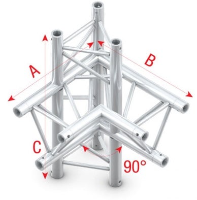 Showtec GT30045 Corner 90 up/down, left -50cm Pro-30 Triangle G Truss GT30045