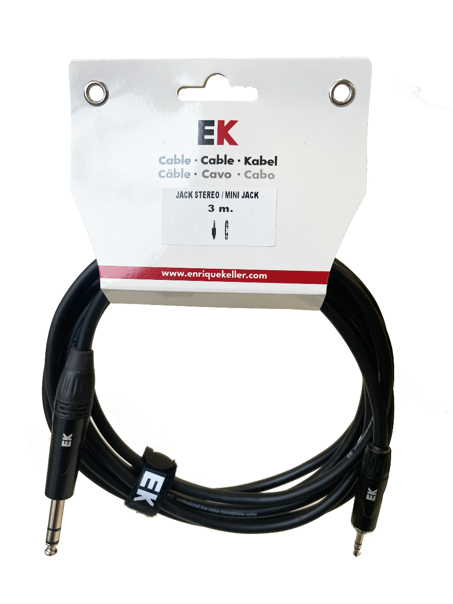 EK Audio Cable Jack Estéreo - Mini Jack Estéreo 3 M PMJ0013