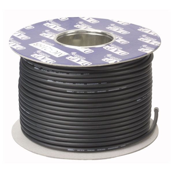 DAP Audio MC-226B Bobina de cable negro para micrófono con doble aislamiento de 100m MC-226B