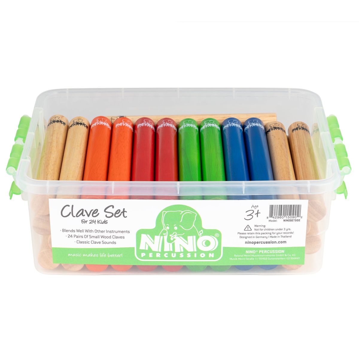 Nino Percussion Claves Set, For 24 Kids, In Bo NINOSET502
