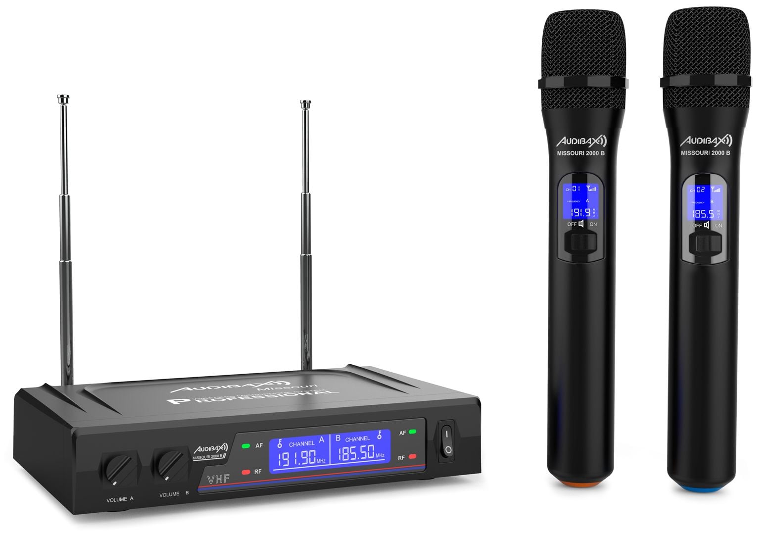 Audibax Missouri 2000 Micrófono Doble Inalámbrico Mano VHF Rango B Missouri 2000 B