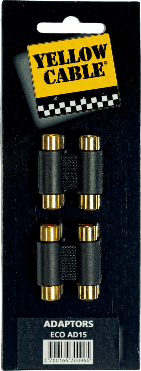 Yellow Cable ECO-AD15 Adaptador de 2 RCA Hembra a 2 RCA Hembra ECOAD15