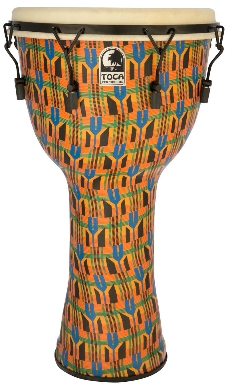 Toca Percussion SFDMX-14KB Kente Cloth Djembe Freestyle Mechanically Tuned SFDMX-14KB