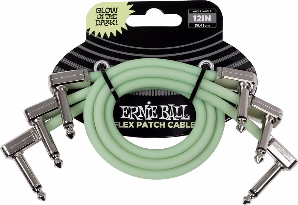 ERNIE BALL Cable Eb Interlink Flex Jack-Jack Aa 30 Cm - Phosphorescent (Pack De EEB6476