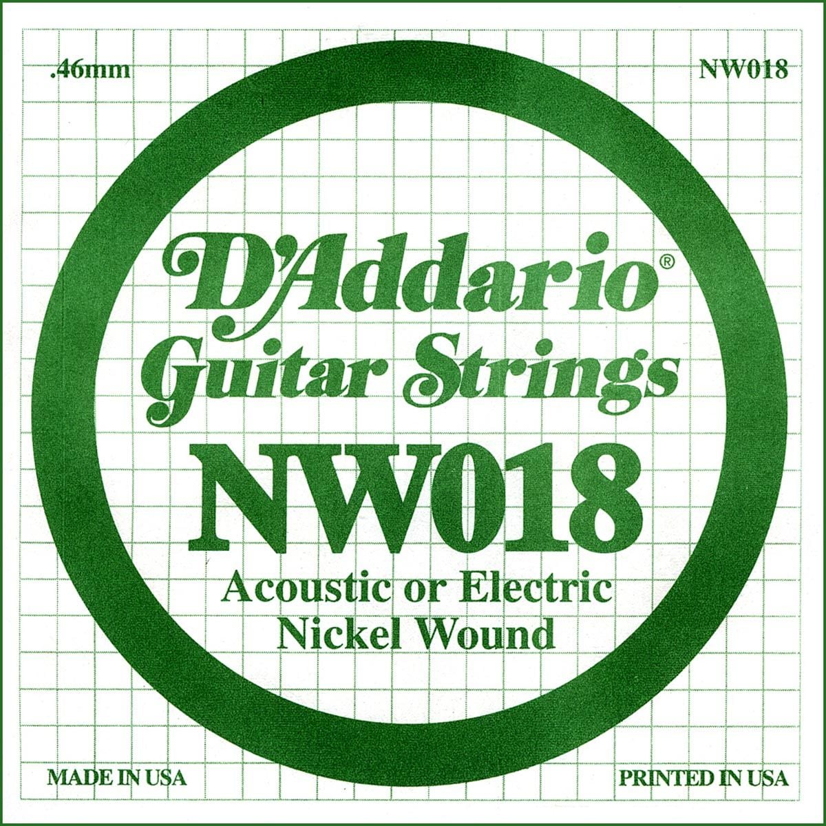 D´addario NW018 Cuerda Suelta para Guitarra Eléctrica NW018