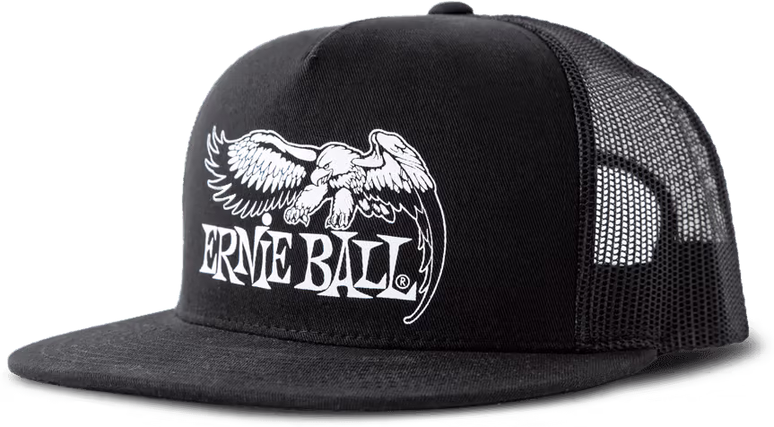 ERNIE BALL Gorra Negra - Logo Eb Eagle Blanco YERN4158