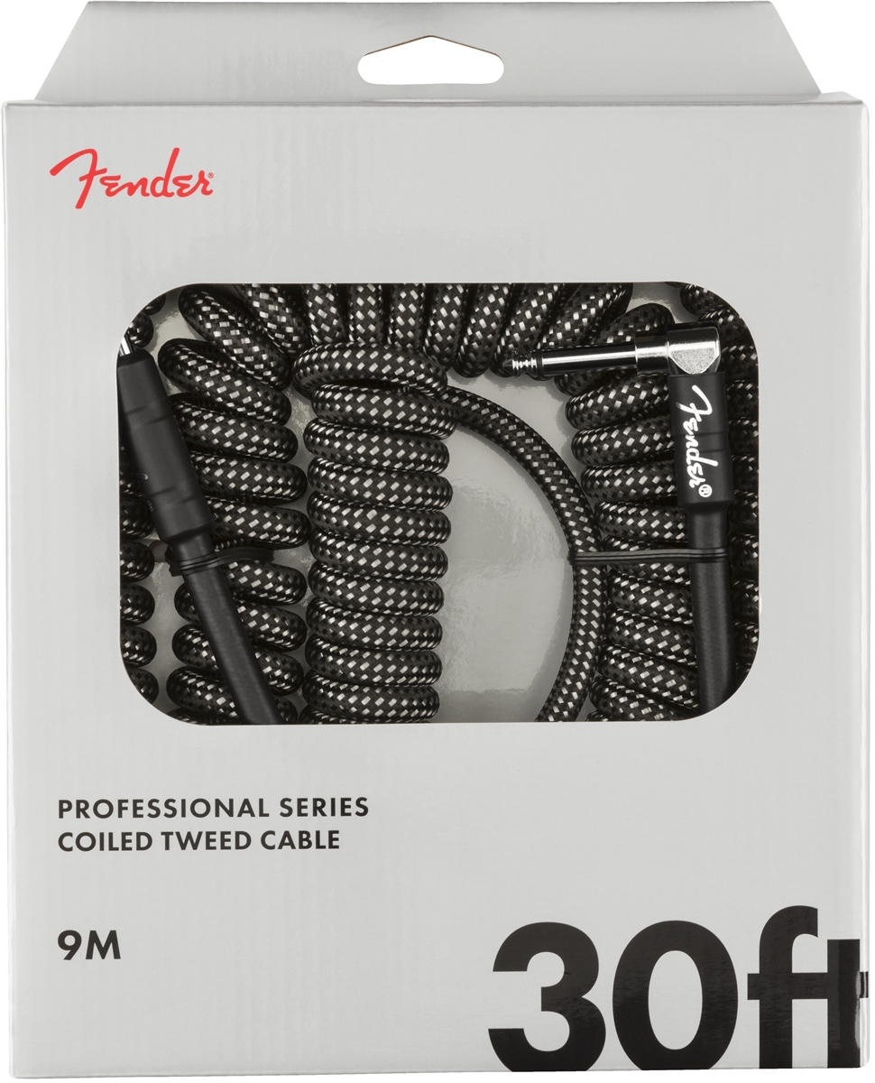 Fender Professional Coil Cable 9 Metros Jack a Jack Acodado Gray Tweed PRO COIL 30 GRY TWD