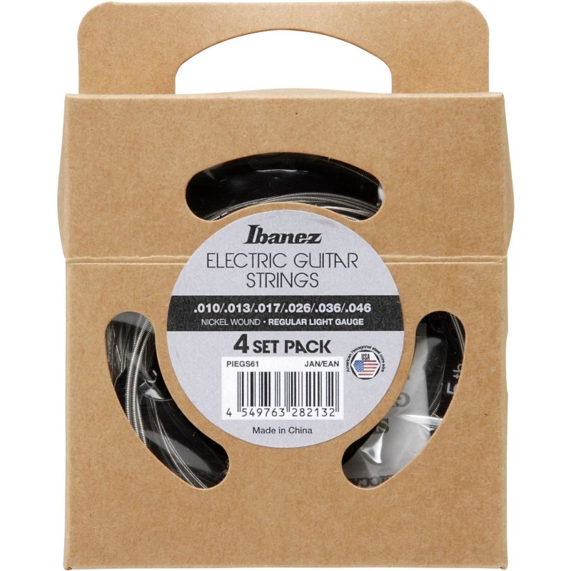 Ibanez PIEGS61 Pack 4 Juegos Cuerdas Guitarra Eléctrica PIEGS61