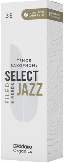 Daddario ORSF05TSX3S Organic Select Jazz Cañas Limadas Saxo Tenor Dureza 3 Blanda Pack 5 uds ORSF05TSX3S