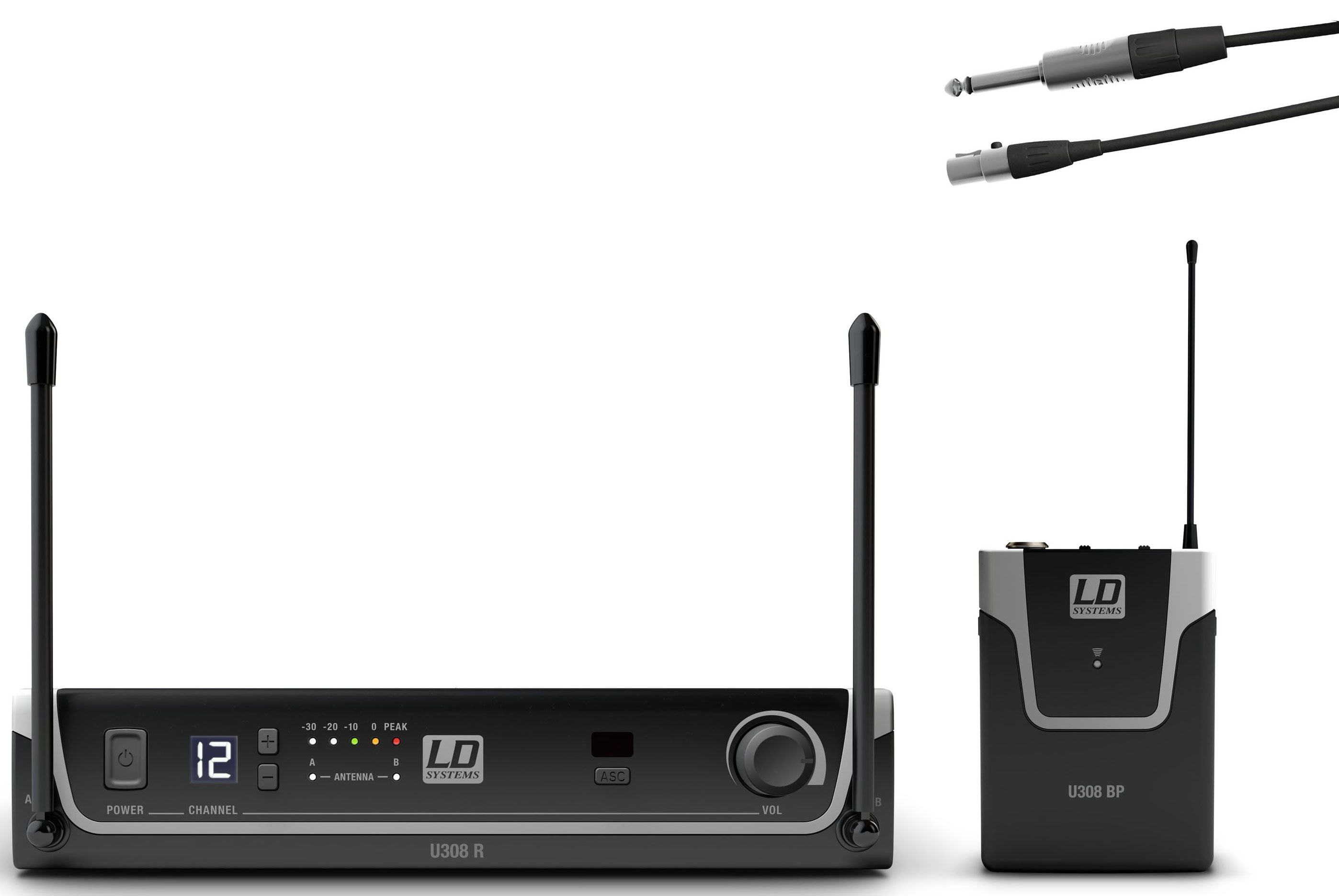 LD Systems U308 BPG Sistema inalámbrico con Petaca y Cable de Guitarra U308 BPG