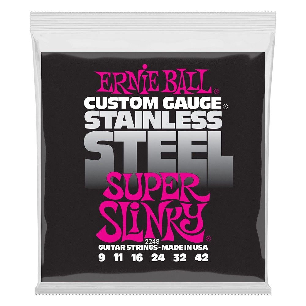 Ernnie Ball 2248 Cuerdas Guitarra Eléctrica SLINKY S. STEEL SUPER 9-42 2248