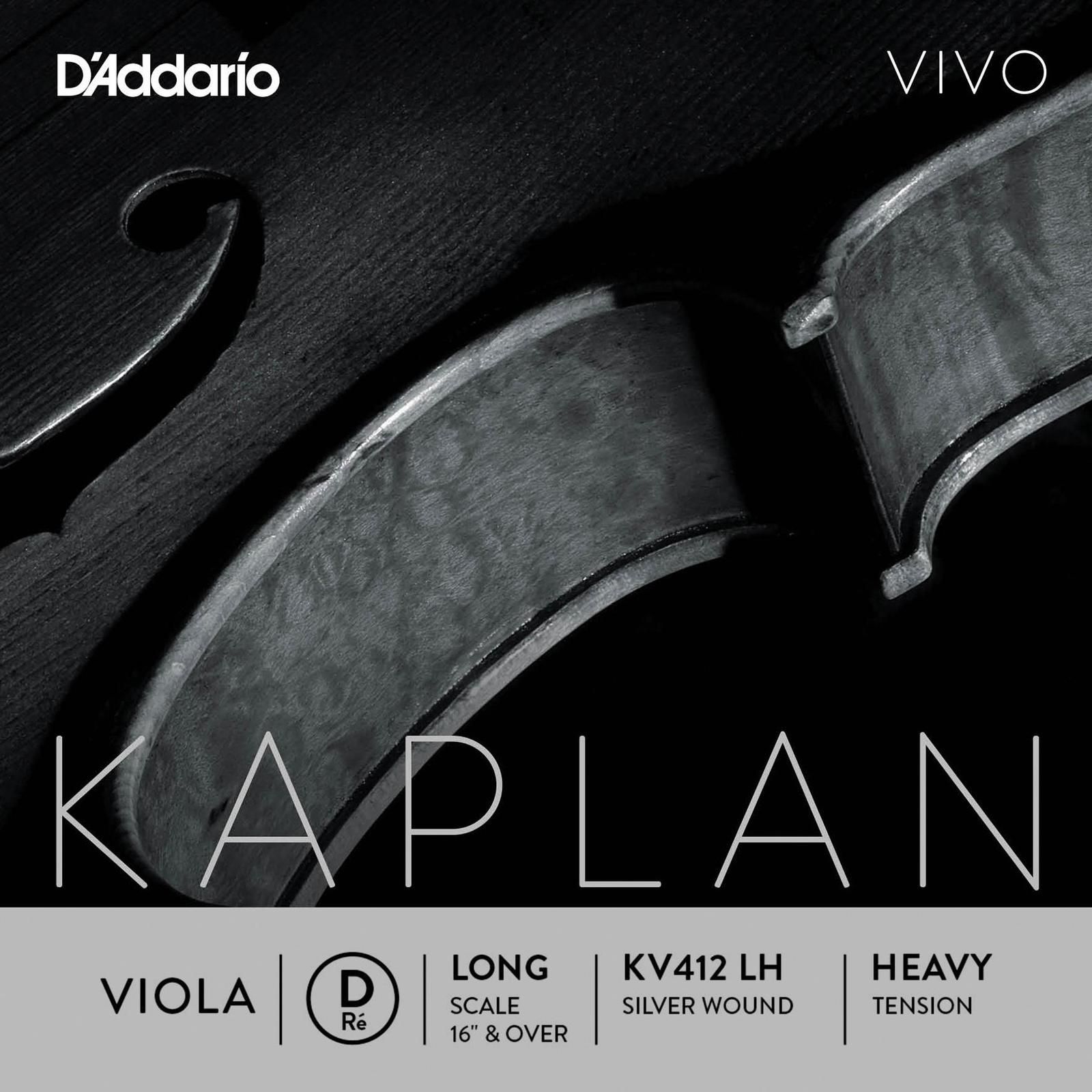 D´addario KV412 Cuerda Kaplan Re (D) para viola, tensión fuerte KV412-LH Kaplan Vivo Viola D