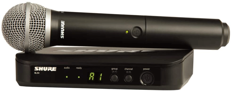 SHURE BLX24RE PG58-K3E Sistema Inalámbrico PG58 de Mano con Receptor Enracable. 606-630MHz. BLX24RE/PG58 K3E
